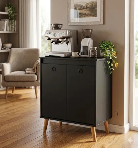 Cantinho do café / buffet preto