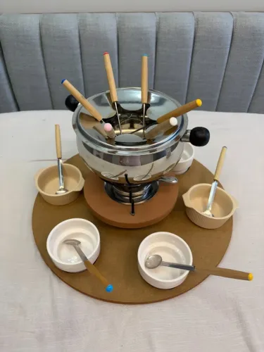 Aparelho de Fondue Bon Gourmet 22 Peças ? Inox ? Completo com Caixa