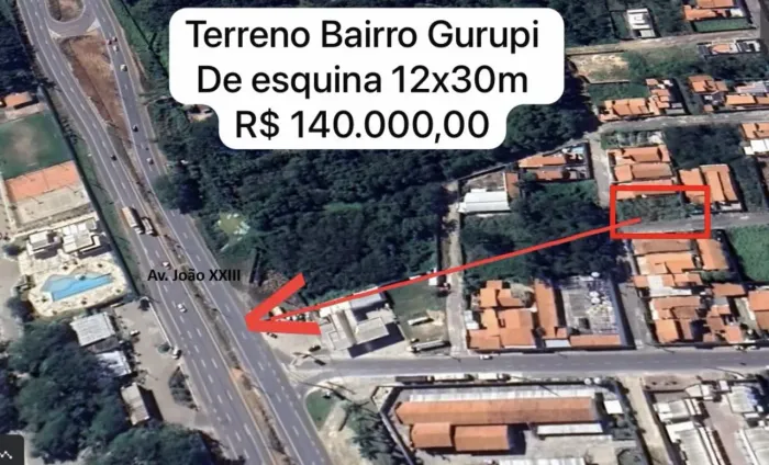 Vendo terreno no bairro gurupi de esquina 12x30
