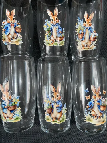 Jogo de copos 300ml Nadir personalizados com Coelho da Páscoa 