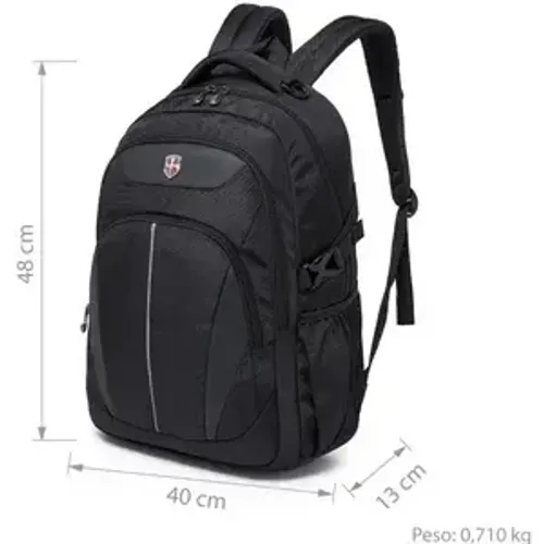 mochila swissport executiva na cor preta, ideal para notebook. Usada