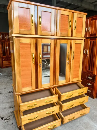 Guarda roupa de madeira espelhado 4 portas novo frete grátis