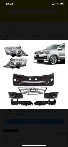 Kit frente completa Hilux SW4 2012 2013 2014 2015