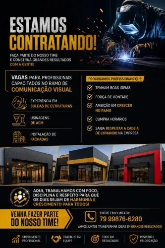 Vaga de emprego para comunicação visual