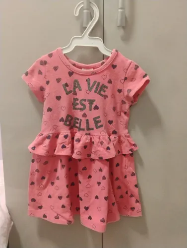 Vestido infantil rosado - 1 ano