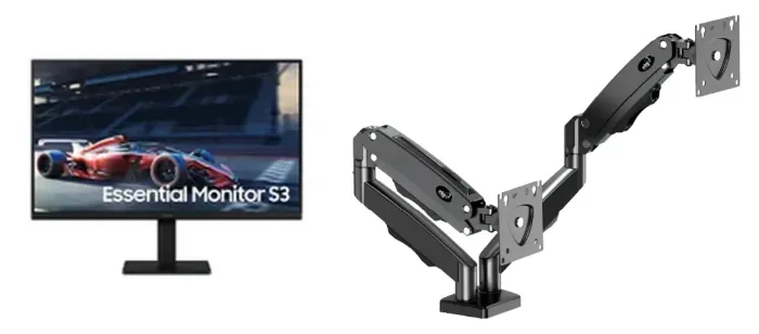 Monitor Gamer Samsung 24" FHD 100Hz + Suporte Articulado Duplo ELG F160N