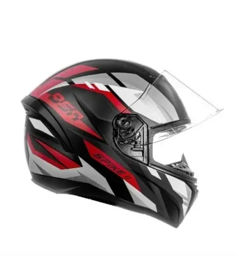 Capacete Fechado Peels Spike 2 Bsn Preto Fosco Com Vermelho Premium
