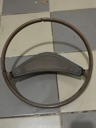 Volante boomerang (bumerangue) marrom monocromático original Fusca, Brasília, Variant, TL 