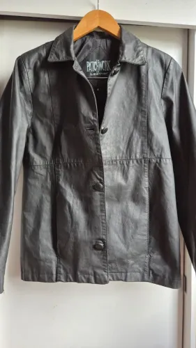 Jaqueta de Couro Patchwork Leather Preta