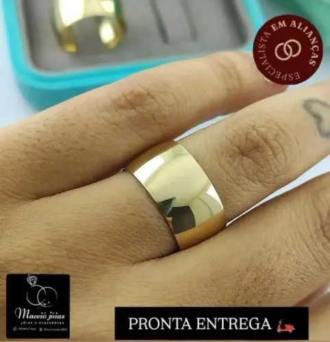 PAR DE ALIANÇAS BANHADAS A OURO 18KILATES 