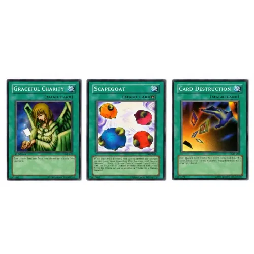 Cartas Graceful Charity + Scapegoat + Card Destruction YU-GI-OH TCG Originais!