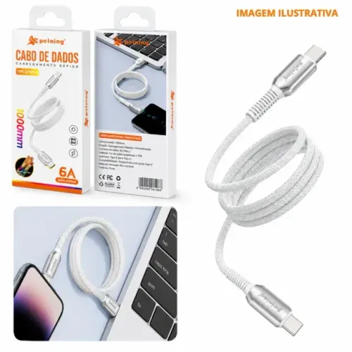 ? CABO DE DADOS PEINING PEI-J116-5 - USB-C PARA USB-C | 60W | 1 METRO