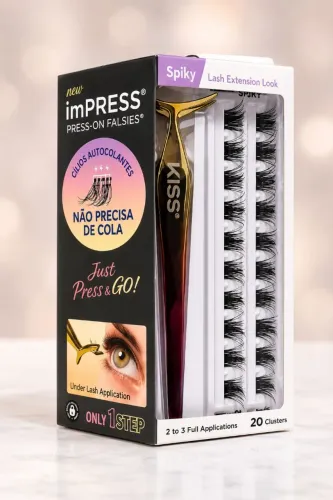 Cílios Autocolantes Kiss imPRESS Spiky | Novo Lacrado | Não Precisa de Cola