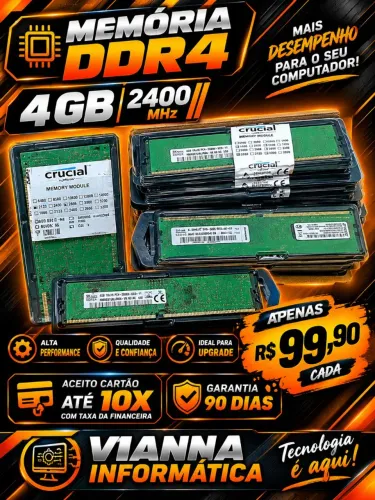 MEMÓRIA 4GB DDR4 (ACEITO CARTAO)