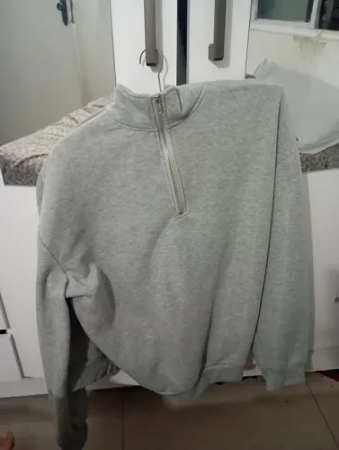 Blusa de frio gola alta, cinza tamanho GG 