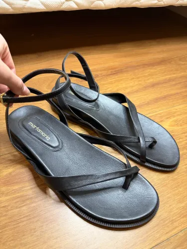 sandália marta maria couro preto 39