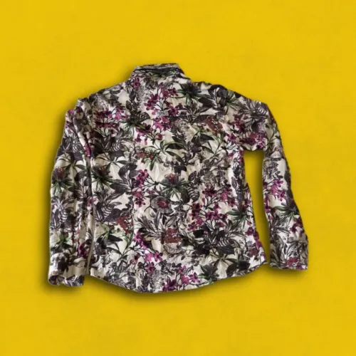 Camisa Floral Tric Tric Manga Longa 100% Viscose