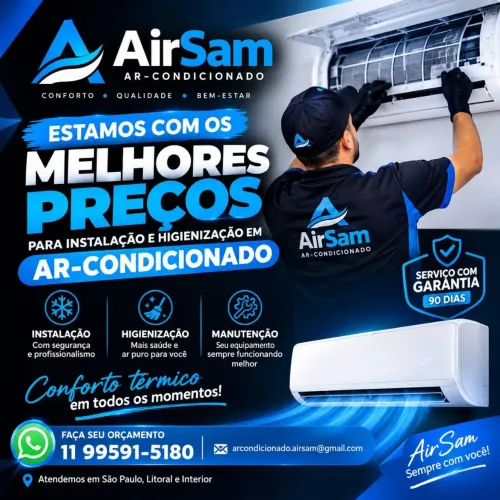 Instalação e higienização Ar-condicionado Split