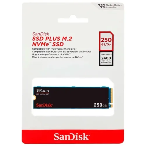 Ssd M2 250gb Nvme Sandisk Plus 2280 Pcie 3.0 Sdssda3n-250g-g26