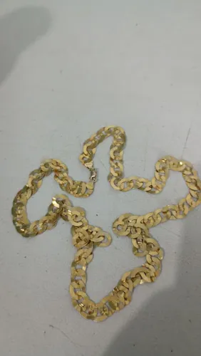 Cordao prata banhada a ouro ...tamnho grande