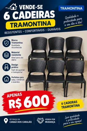 6 Cadeiras Tramontina Pretas