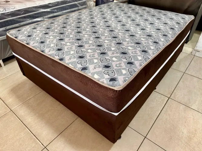 Cama Box Completa de Casal - Colchão Alto e Confortável - Apenas R$ 300