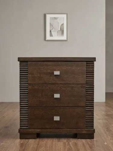 Criado Mudo com 3 Gavetas em Madeira Maciça da linha Paris 60cm × 45cm Perfeita