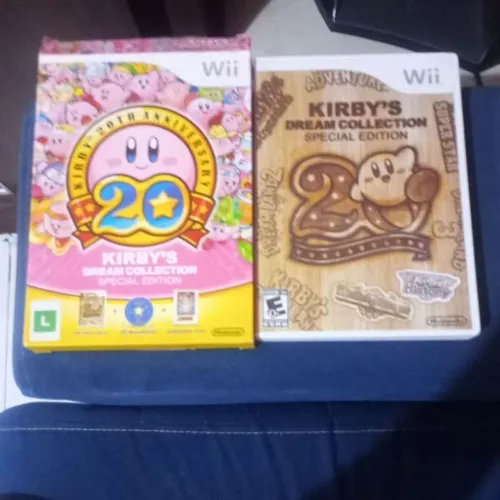 Kirby Dream Collection completo com luva, livro história do Kirby, soundtrack, jogo wii