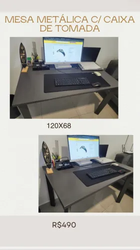 Mesa de Ferro com tomada