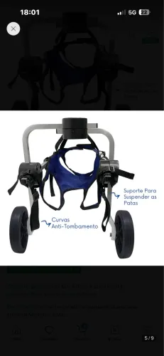 Cadeira de rodas para cachorro