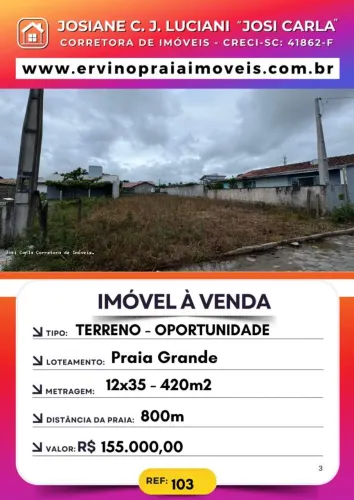 Lote para Venda em São Francisco do Sul, praia do Ervino