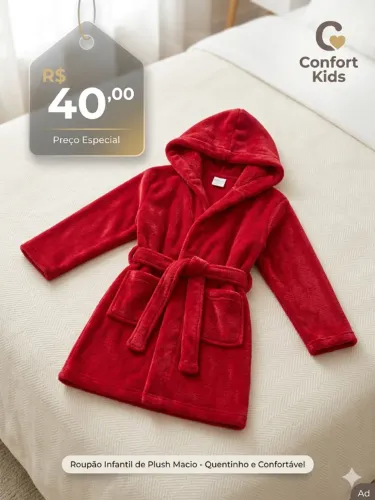 Roupão Infantil Primark Baby com Capuz - Tam 18 a 24 Meses