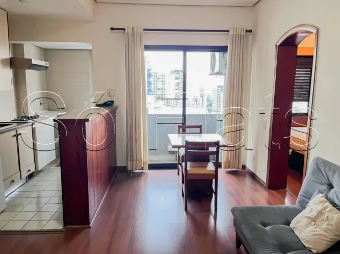 Flat no Ritz disponível para locação com 42m², 1 dormitório e 1 vaga próximo da Avenida Sa