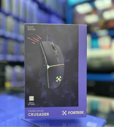 MOUSE GAMER FORTREK CRUSADER FORTREK 12.800 DPI PRETO/BRANCO