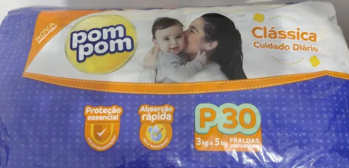 2 Fralda pom pom P Por 65,00 (30unidade cada)
