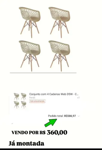 Cadeiras modernas, resistentes,pouco uso