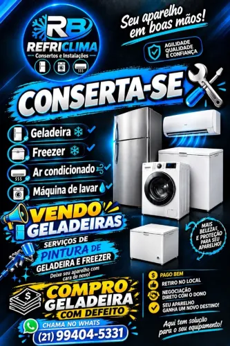 Consertos em geral em aparelhos de refrigeração e climatização