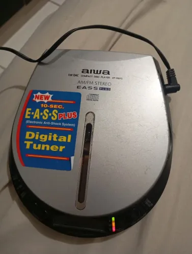 Diskman funcionando+ fone de ouvido