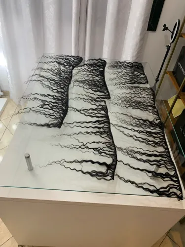 6 telas de cabelo humano cacheado