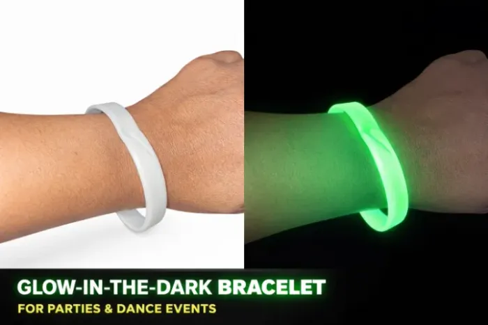 Bracelete Glow no Escuro Verde Neon  Festa, Show, Futebol e Eventos