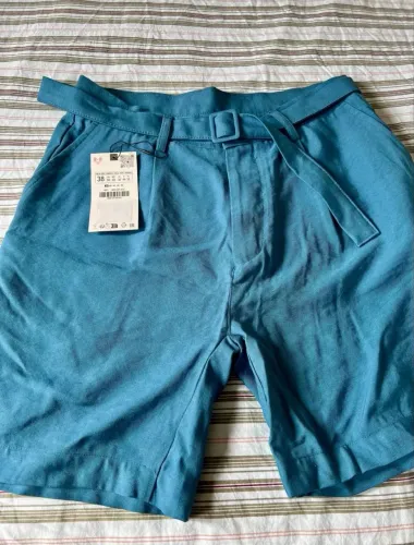 Bermuda Masculina Zara 38 Azul
