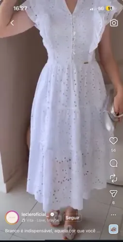 Vestido Midi Branco M