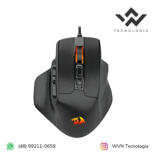 Mouse gamer Redragon Bullseye RGB 12400 DPI USB 7 botões