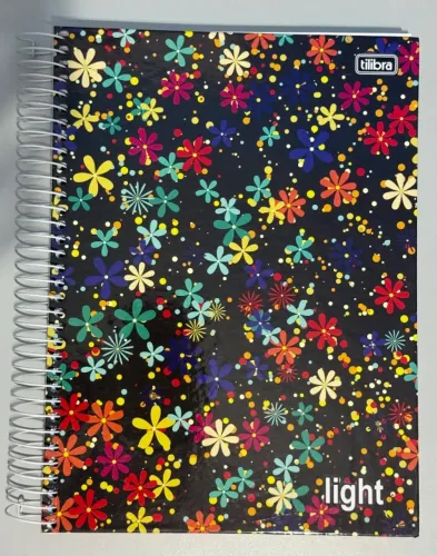 Caderno Espiral Capa Dura Floral Universitário 10 Matérias 200 Folhas Tilibra Escolar