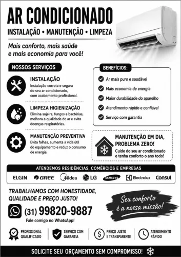 Instalação e manutenção em ar condicionado
