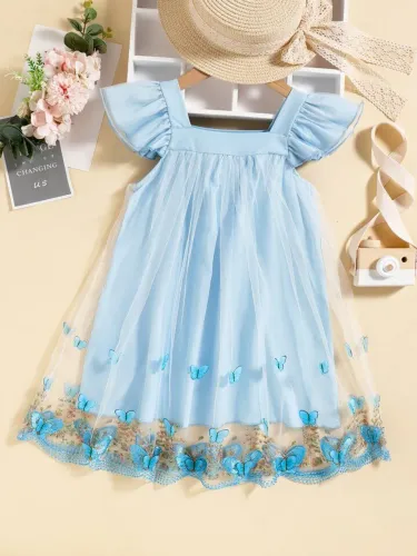 Vestido infantil borboletas Shein
