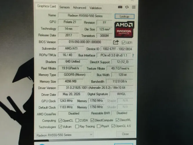 Vendo RX 550 4gb