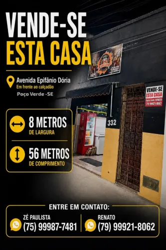 Casa com frente e fundo para a rua de trás