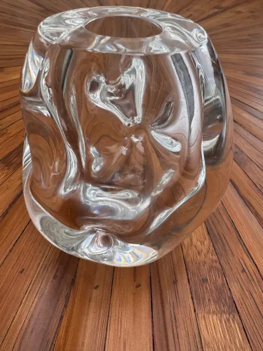 Vaso Escultural -  Cristal Soprado Artesanal - Possivelmente da Coleção Caos