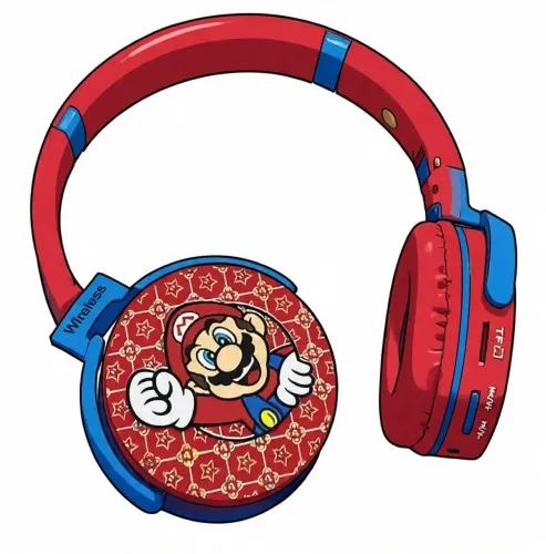 Fone de Ouvido Sem Fio Bluetooth Mario (VERMELHO)<br>